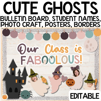 Preview of Halloween Classroom Decor | Ghost Bulletin Board / Door Decor, Ghost Photo Craft