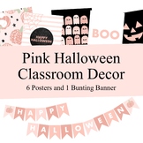 Halloween Classroom Decorations - Pink Colors - Poster and