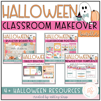 Preview of Halloween Classroom Makeover Bundle | Halloween Classroom Decor