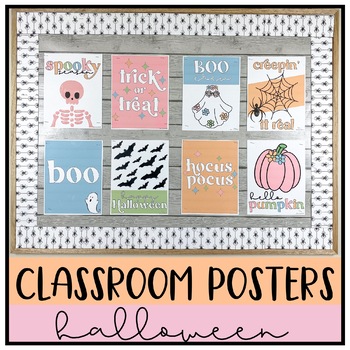 Preview of Halloween Classroom Posters | Editable