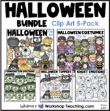Halloween Clip Art Bundle of 5 | Images Color Black White
