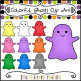 Halloween Clip Art - Colorful Ghost Clipart