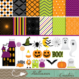 Halloween Clipart, Background, Border & Frame Bundle