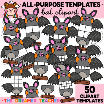 Preview of Halloween Clipart Bat Templates