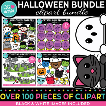 Preview of Halloween Clipart Bundle | Halloween Toppers | Trick-or-Treat | Fall Clipart