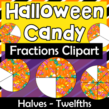 Preview of Halloween Clipart - Candy Fractions from 1 whole to twelfths