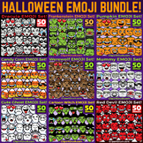 Halloween Clipart - Cartoon Halloween Emoji Clip Art Bundl