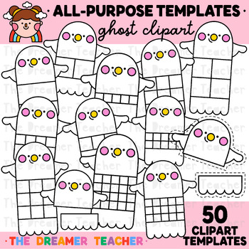 Preview of Halloween Clipart Ghost Templates