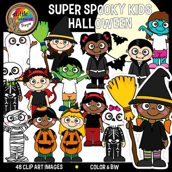 Halloween Clipart | Kids in Costume by Little Bunnies Designs | TPT