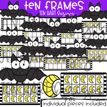 Preview of Halloween Clipart - Math Ten Frames {Jen Hart Clipart}