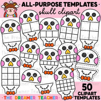 Preview of Halloween Clipart Skull Templates