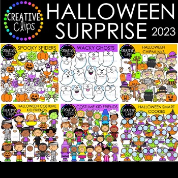 Preview of Halloween Clipart Surprise 2023 {Halloween Kids and Candy Clipart}