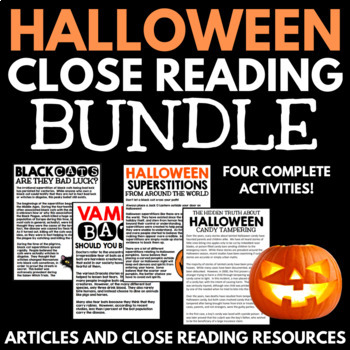 Preview of Halloween Close Reading Passages for Middle School - Annotations Activities