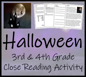 Preview of Halloween Close Reading Comprehension Activity | 3rd Grade & 4th Grade