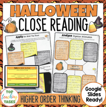 Preview of Halloween Reading Comprehension Passages and Activities - Print and Digital