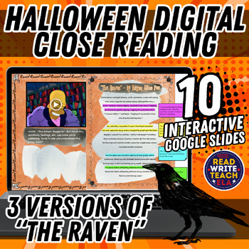 Preview of Halloween Close Reading: Digital Interactive Activity, "The Raven"