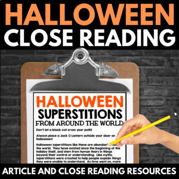 Preview of Halloween Close Reading Passages for Middle School - Halloween Activities