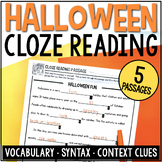 Halloween Cloze Reading Passages for Vocabulary, Syntax an