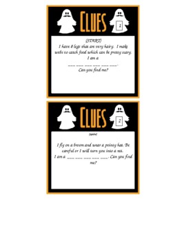 Preview of Halloween Clue Scavenger Hunt Game