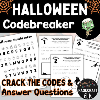 Preview of Halloween Codebreaker Activity & Scavenger Hunt with Tasks, Prompts & Questions