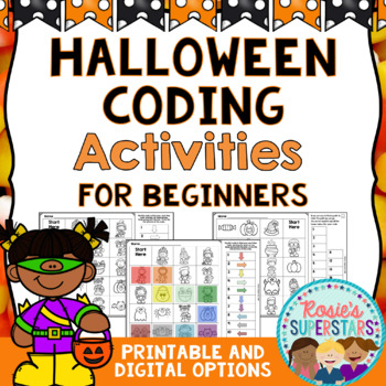 Preview of Halloween Coding Activities for Beginners | Printable and Digital