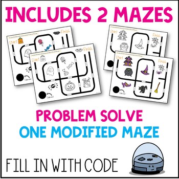 Robot Mazes for use with Ozobots - October Coding Activities for Fall