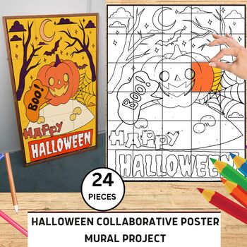 Preview of Halloween Collaborative Poster Mural Project - Spooktacular Fun