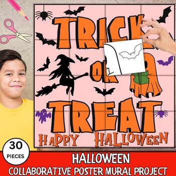 Preview of Halloween Collaborative Poster Mural Project - Spooktacular Fun,Door Decor,Craft