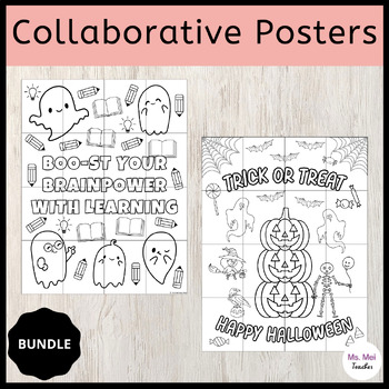 Preview of Halloween Collaborative Posters - Class Mural Activities - BUNDLE