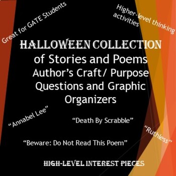 Preview of Halloween Collection of Stories and Poems with Author's Craft/Purpose Questions