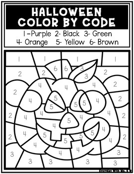 Halloween Color By Code Color Me Spooky Coloring Pages by Everyday With ...