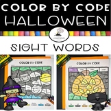 Halloween Color By Code Sight Words Coloring Pages