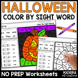 Halloween Color By Code Sight Word Practice Morning Work W