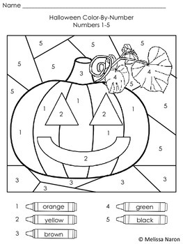 Halloween Color-By-Number by Differentiation Destination | TPT