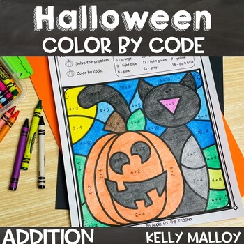 Preview of Halloween Color By Number Addition Math Coloring Book Pages Sheets
