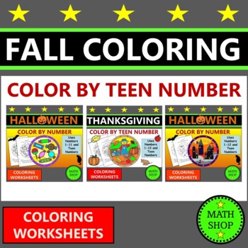 Color by Number Fall Coloring Pages