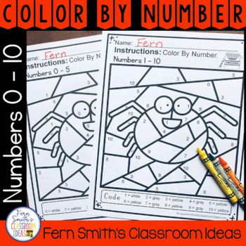 Preview of Halloween Color By Number Kindergarten Know Your Numbers Freebie