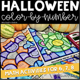 Halloween Color By Number Math Activities