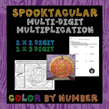 Preview of Halloween Multiplication of Multi-Digit Numbers