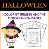 Halloween Color By Number and By The Colors Given