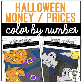 Preview of Halloween Color By Price Worksheets