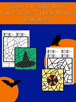 Preview of Halloween Color By Sight Word - Fun Phonics Trick Words