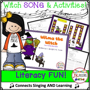 Preview of Halloween Color Song - Wilma the Witch - Literacy Pack