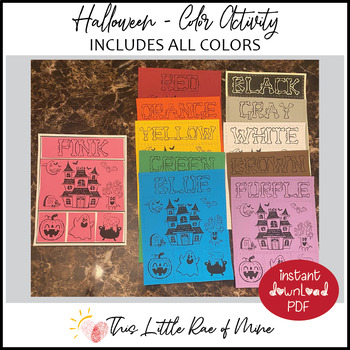 Preview of Halloween - Color Sorting - Matching - Early Learning - Printable - Activity