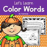 Halloween Color Word Worksheets (Kindergarten Halloween Ac
