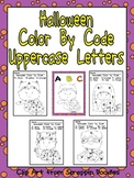 Halloween Color by Code Uppercase Letters- Preschool or Ki