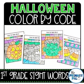 Preview of Halloween Color by Code for 1st Grade Sight Words