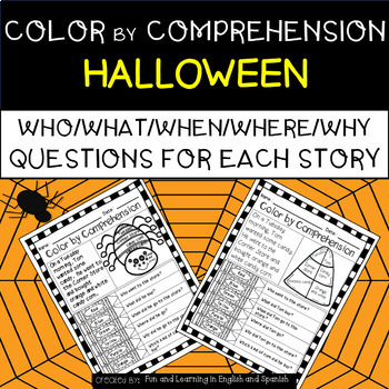 Preview of Halloween (Color by Comprehension) w/ Digital Option - Distance Learning