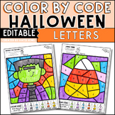 Halloween Color by Letter Recognition Color by Code Activi