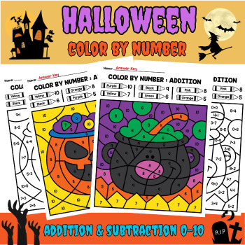 Halloween Color by Number by Mina Maryn Learning Resources | TPT